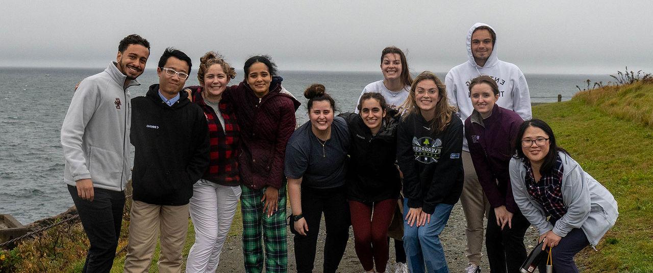 Manresa Retreat Participants with the ocean in the background